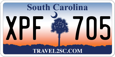 SC license plate XPF705