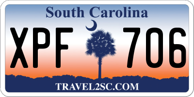 SC license plate XPF706