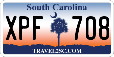 SC license plate XPF708