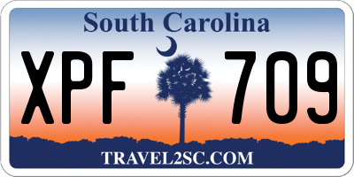 SC license plate XPF709