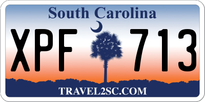 SC license plate XPF713