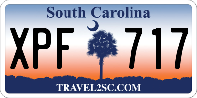 SC license plate XPF717
