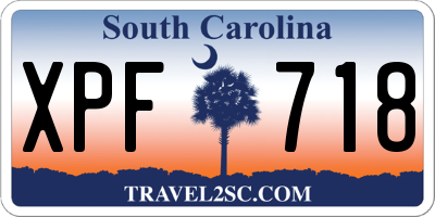 SC license plate XPF718