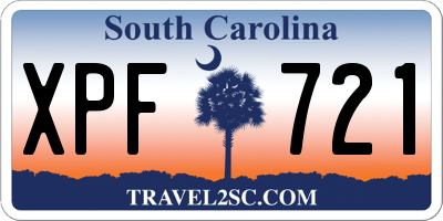 SC license plate XPF721