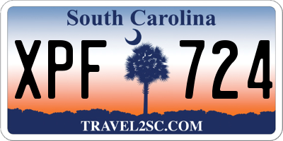SC license plate XPF724