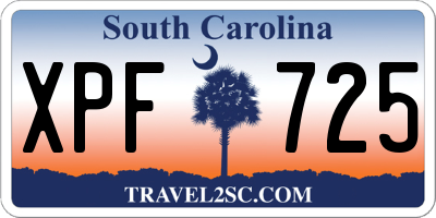 SC license plate XPF725