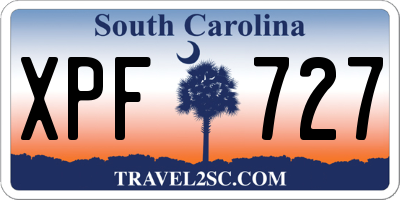 SC license plate XPF727