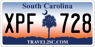 SC license plate XPF728