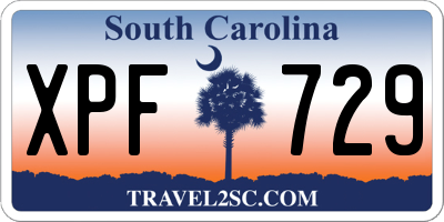 SC license plate XPF729