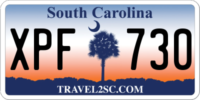 SC license plate XPF730