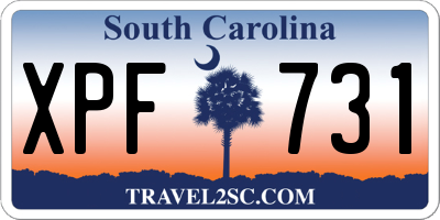 SC license plate XPF731