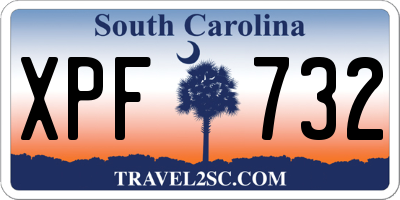 SC license plate XPF732