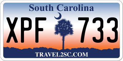 SC license plate XPF733