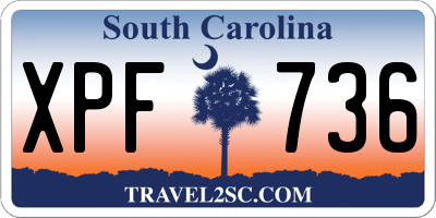 SC license plate XPF736