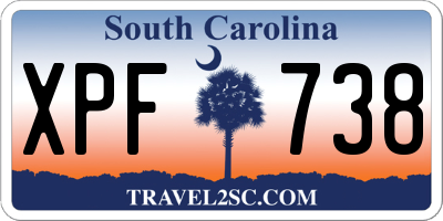 SC license plate XPF738