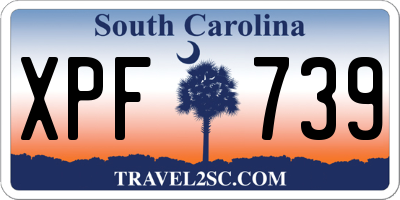 SC license plate XPF739