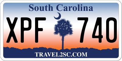 SC license plate XPF740