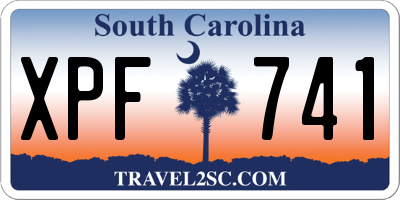 SC license plate XPF741