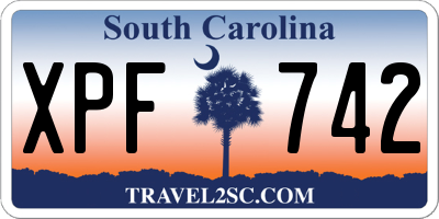 SC license plate XPF742