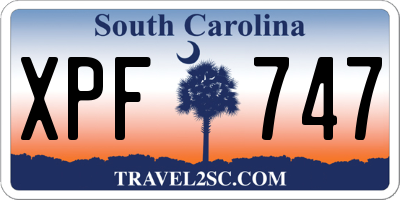 SC license plate XPF747