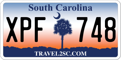SC license plate XPF748