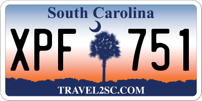SC license plate XPF751