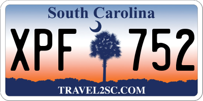 SC license plate XPF752