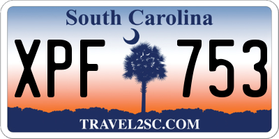 SC license plate XPF753
