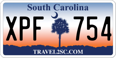 SC license plate XPF754