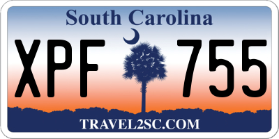 SC license plate XPF755