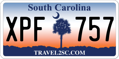 SC license plate XPF757