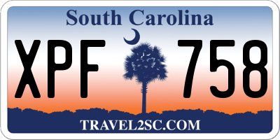 SC license plate XPF758