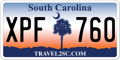 SC license plate XPF760