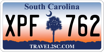 SC license plate XPF762