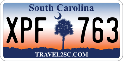 SC license plate XPF763