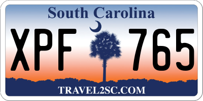 SC license plate XPF765