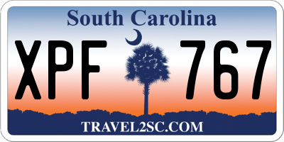 SC license plate XPF767