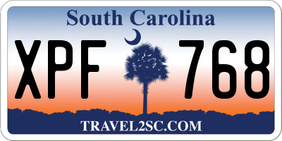 SC license plate XPF768