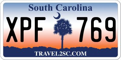 SC license plate XPF769