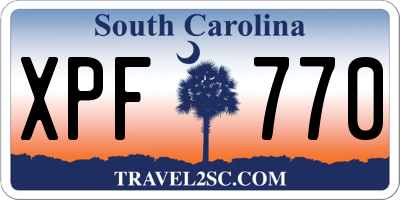 SC license plate XPF770