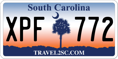 SC license plate XPF772