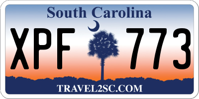 SC license plate XPF773