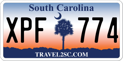 SC license plate XPF774