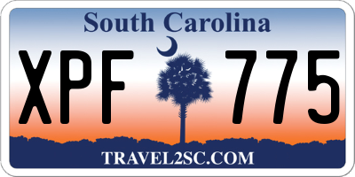 SC license plate XPF775