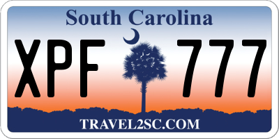 SC license plate XPF777