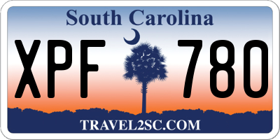 SC license plate XPF780