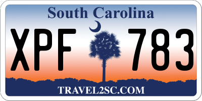 SC license plate XPF783