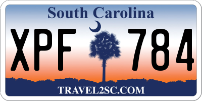 SC license plate XPF784