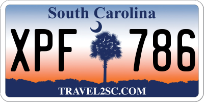 SC license plate XPF786