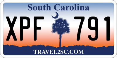 SC license plate XPF791